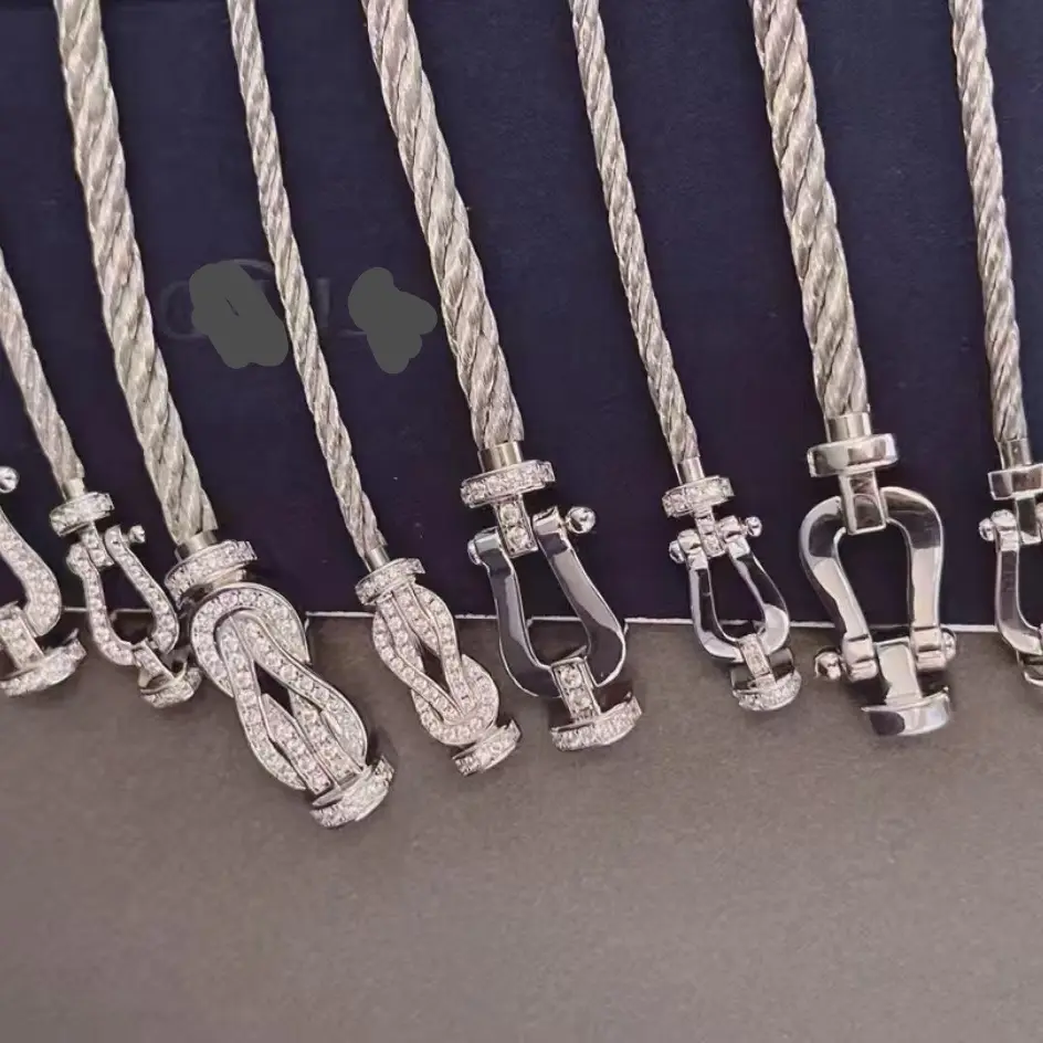 铜合金手链 铜合金锦纶高品质马蹄扣8字情侣手绳手链