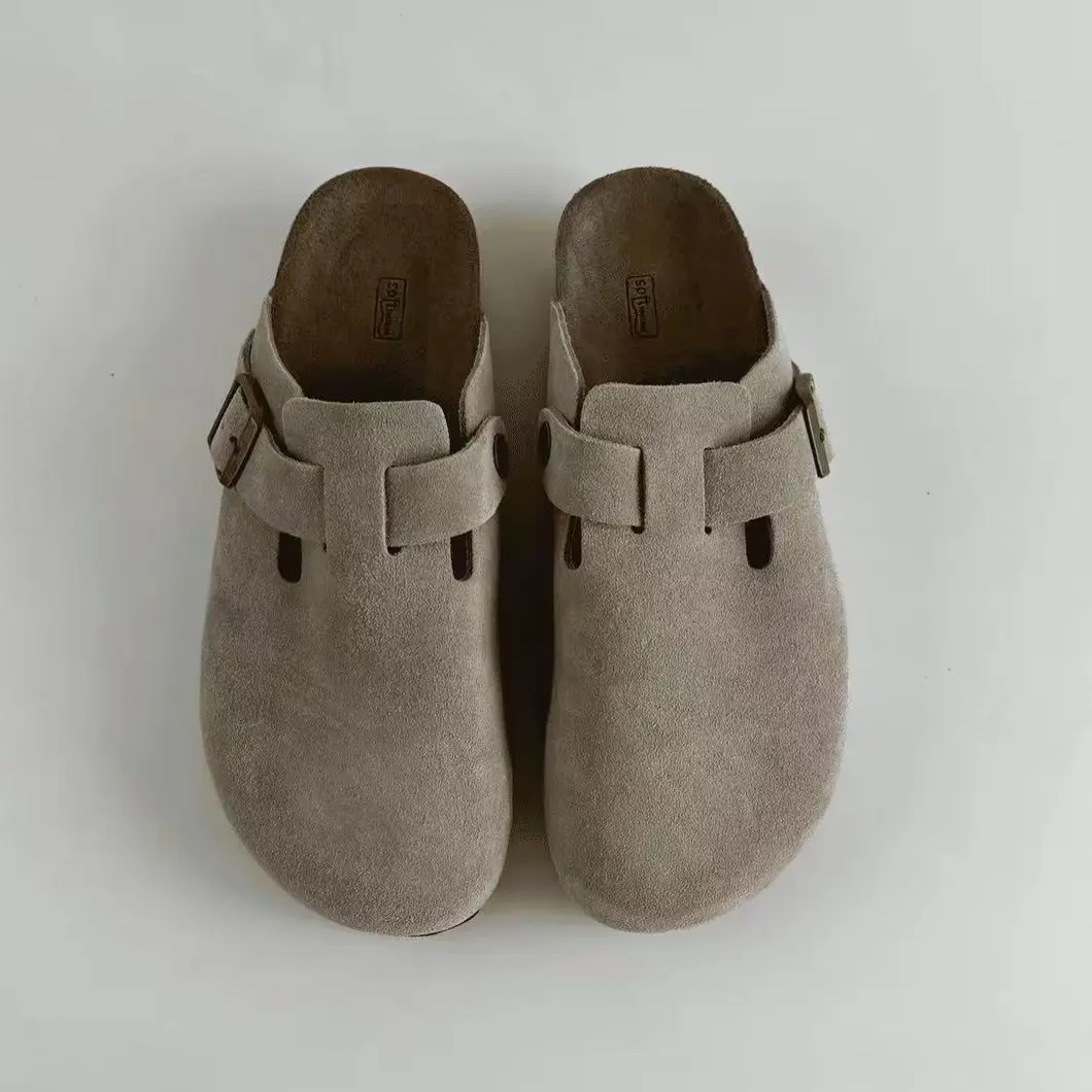 厚底防滑包头半拖鞋男女同款，半拖博肯鞋