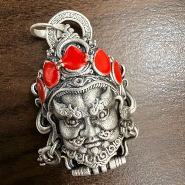 足银银制品 足银999黄财神精雕28克