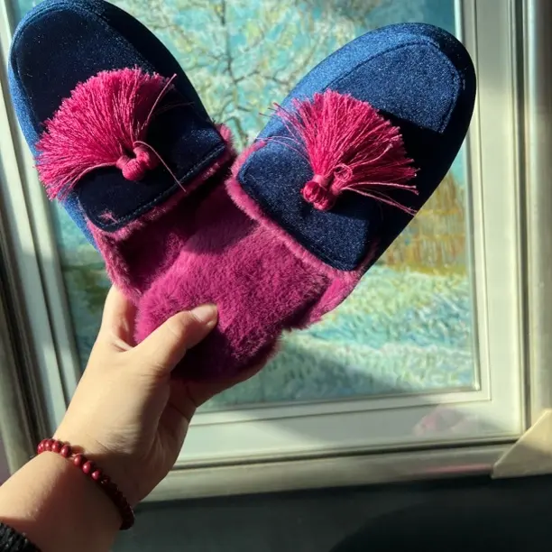 女士时尚流苏款棉拖