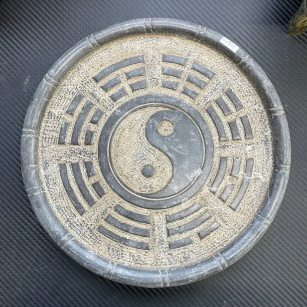 【山西青石太极八卦茶盘干泡台】直径约28厘米