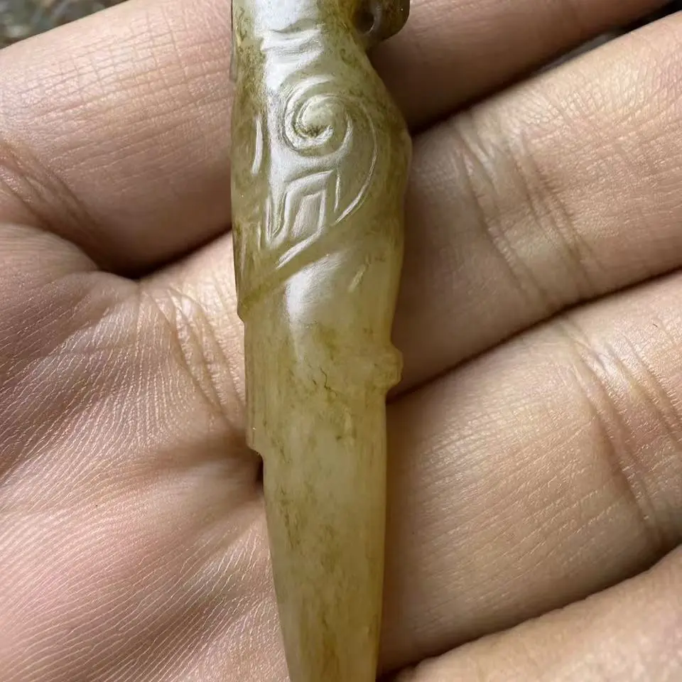 河磨玉龙牙龙行大运挂件