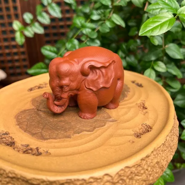 吉象 杨湛作品 紫砂茶宠 全手工原创设计 原矿紫砂平安象摆件