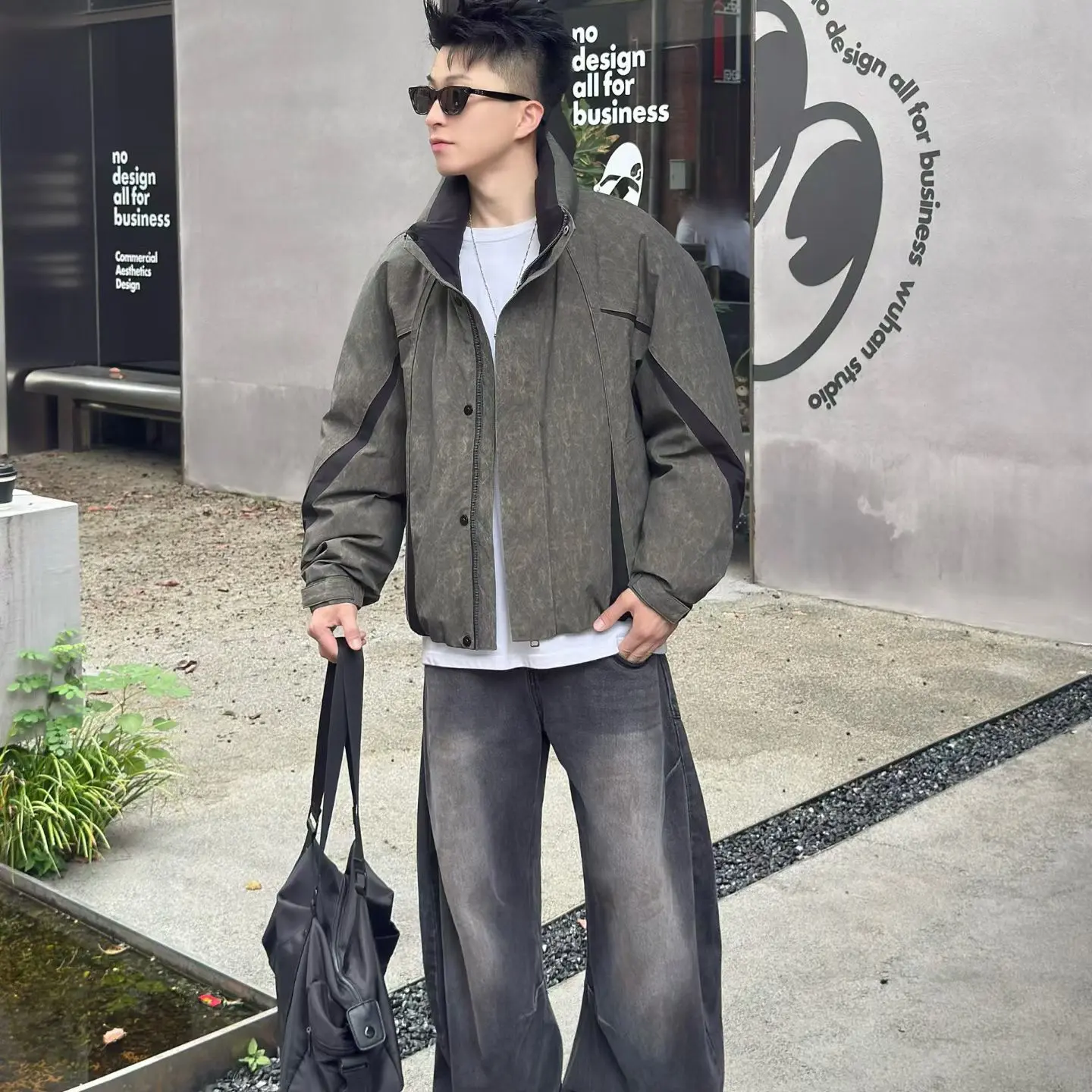 男士冬季羽绒新款潮牌高端立领保暖加厚休闲拼色外套
