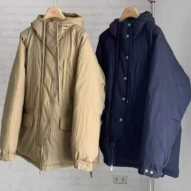 25新款韩系冬工装风羽绒服百搭通勤宽松保暖厚外套