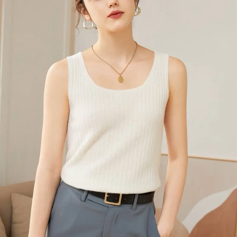 一线成衣坑条方领吊带背心女baby绒保暖打底宽吊带