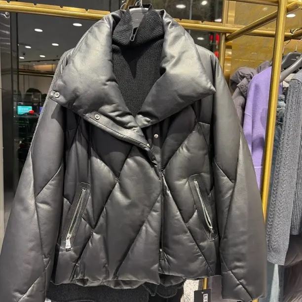 高充绒斜冬季休闲宽松保暖羽绒服