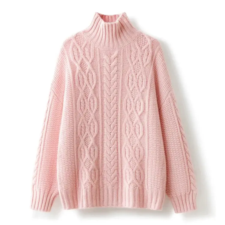 羊绒衫女士2025秋冬新款高领加厚套衫纯山羊绒软糯保暖宽松针织衫