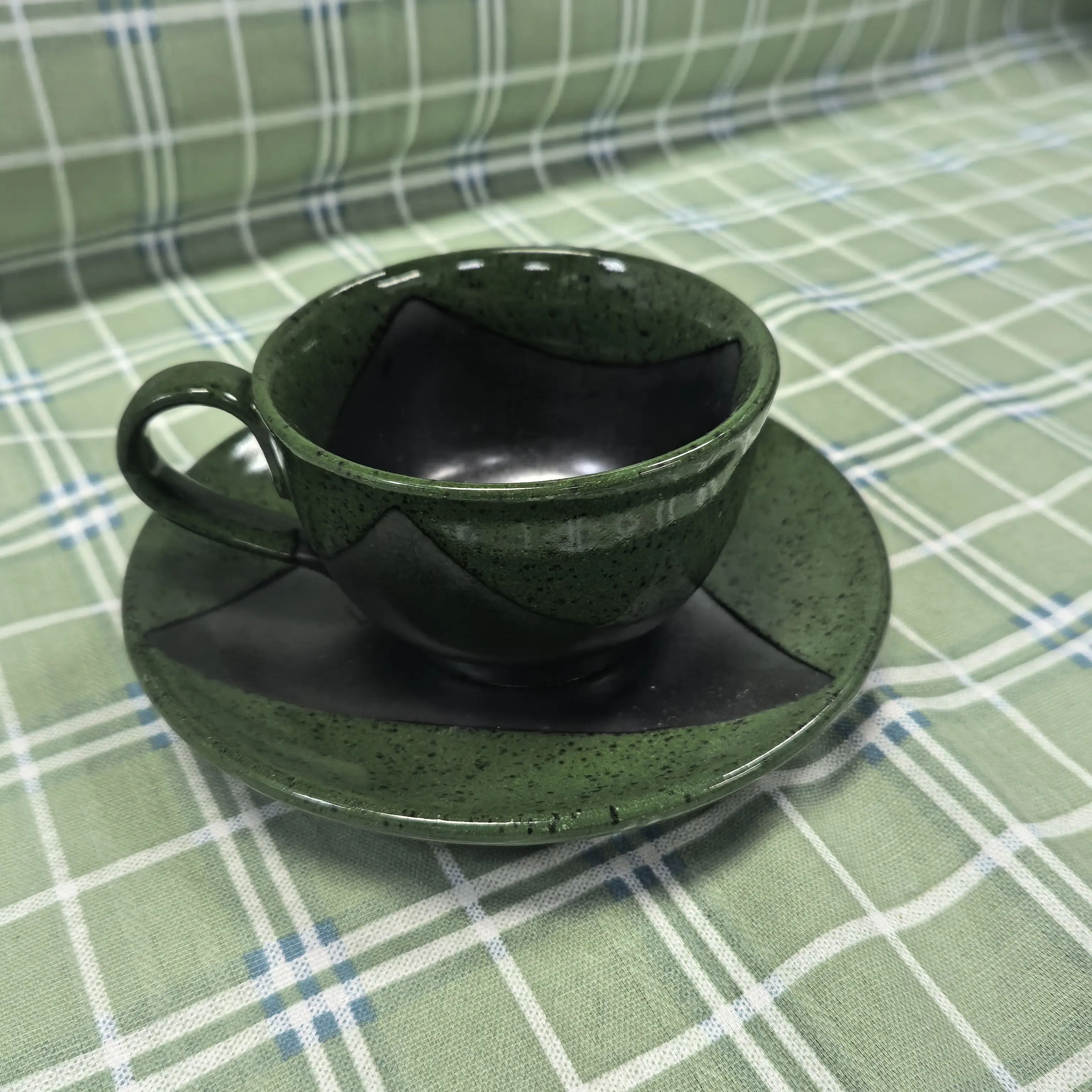 手工陶瓷复古风家用咖啡杯碟精致茶杯