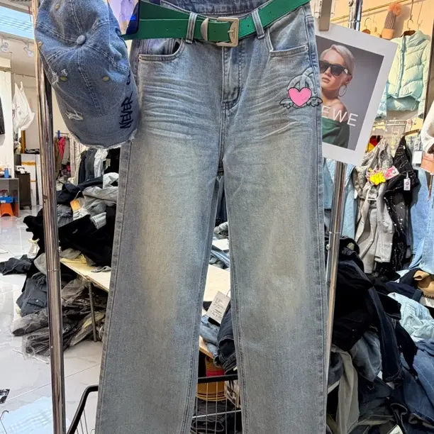 四季无弹美式复古风高腰直筒显瘦牛仔裤