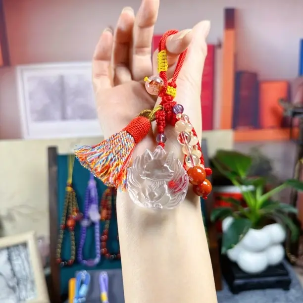 原创 白水凤九精湛雕工 手工编织 挂件 钥匙扣 