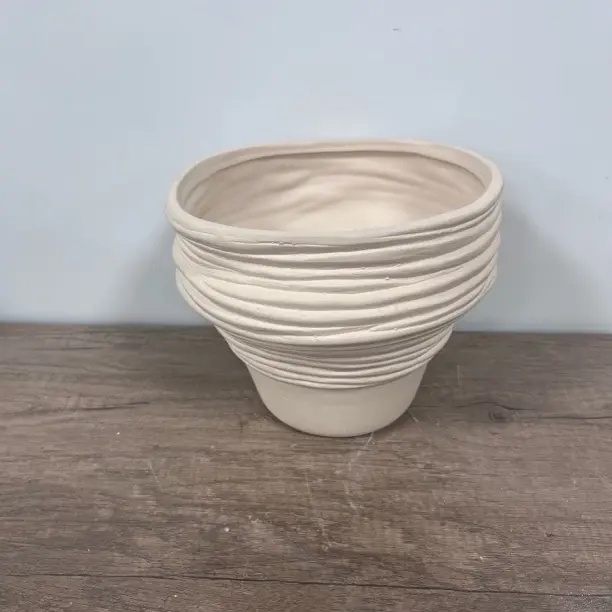 陶瓷材质吸水透气多肉花盆家用绿植盆栽不规则螺旋花盆