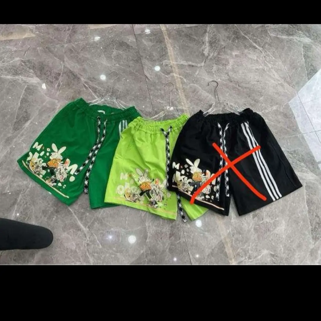 中腰薄款休闲裤打底卫裤绿色套装五分潮流夏季短裤