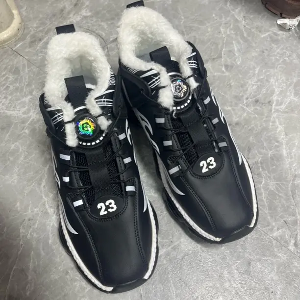 防滑运动风低帮车缝线时尚休闲鞋棉鞋男鞋百搭冬季