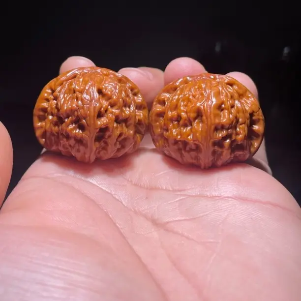 39精品满肉自玩白狮子文玩核桃