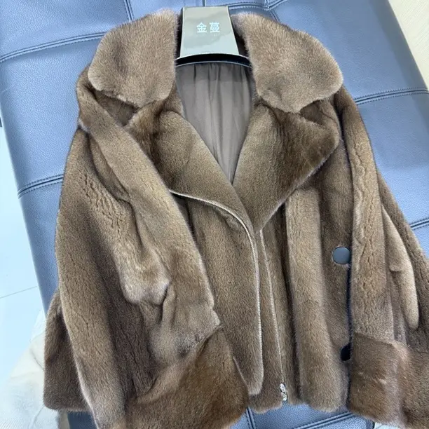 美拉德整貂进口水貂皮草外套女年轻款秋冬保