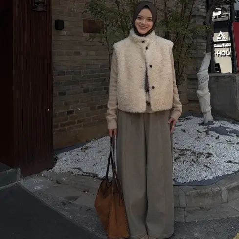 七月•厚款立领法式拼接休闲秋冬马夹