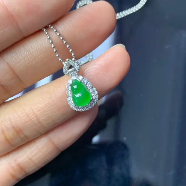 HL042天然翡翠A货冰阳绿葫芦经典百搭设计多样性发