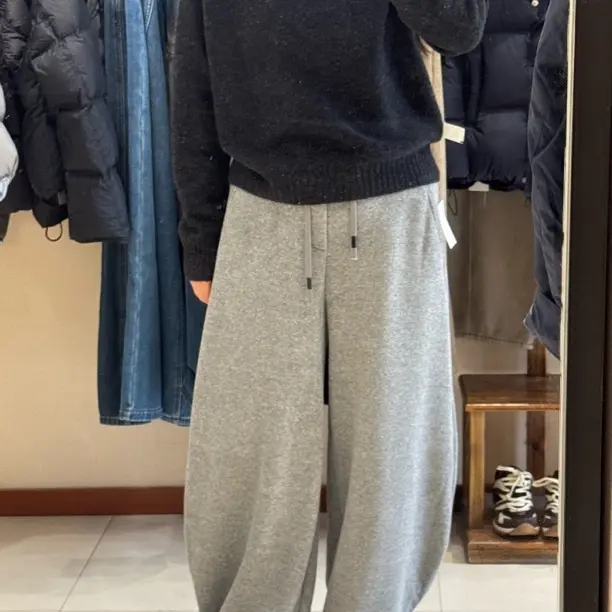 ［爱衣橱女装］慵懒宽松长袖圆领针织衫秋冬百搭高级质感