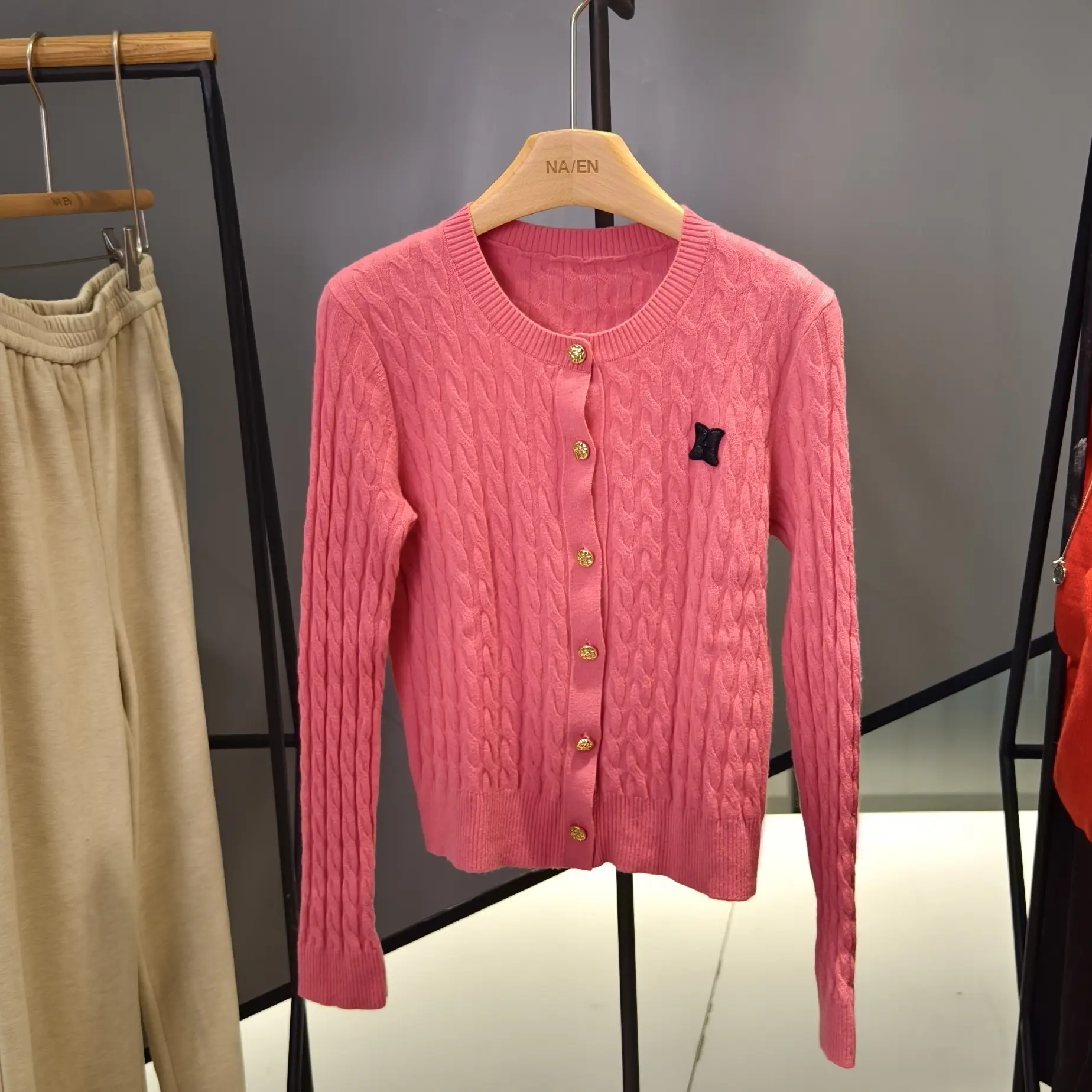 秋冬新款针织麻花毛衣外套