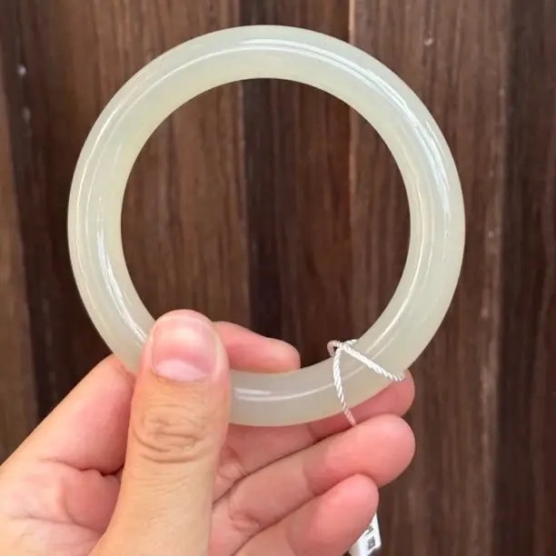 080162wm和田玉青海料手镯圈口约57.8克重约52.2g