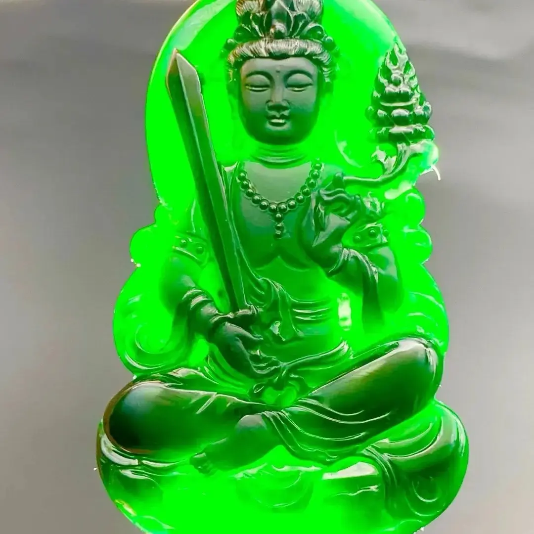 天然墨翠a货挂件十级黑抖音官方发货有证书999