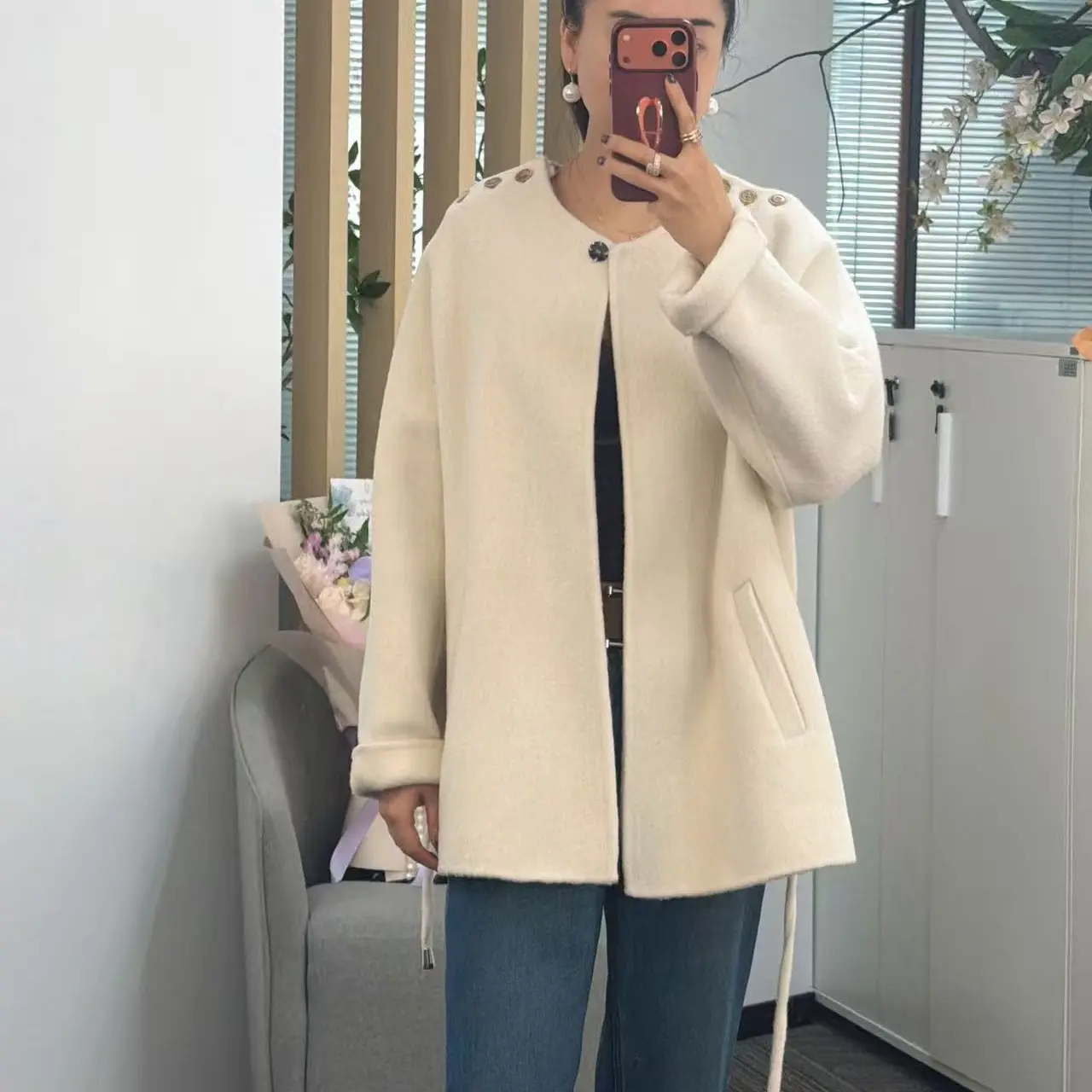 经典收腰加厚保暖双面毛呢大衣