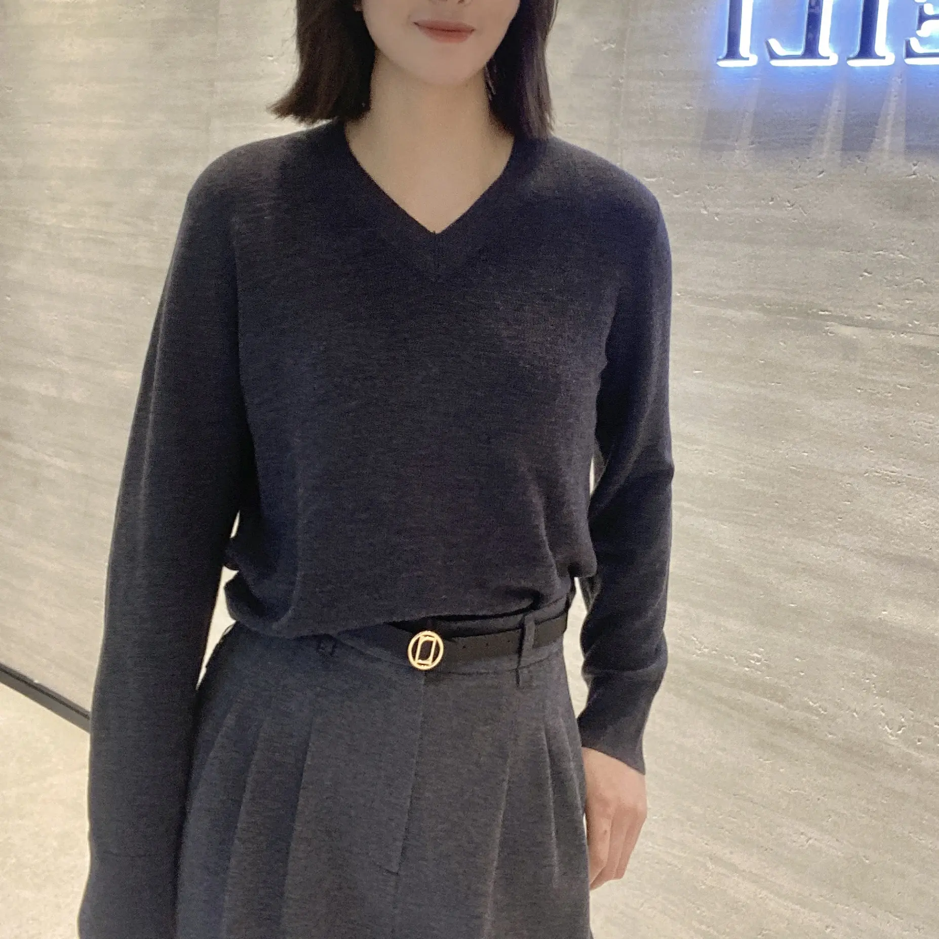 老钱复古V领套头针织衫毛衣秋冬慵懒宽松显瘦气质百搭上衣