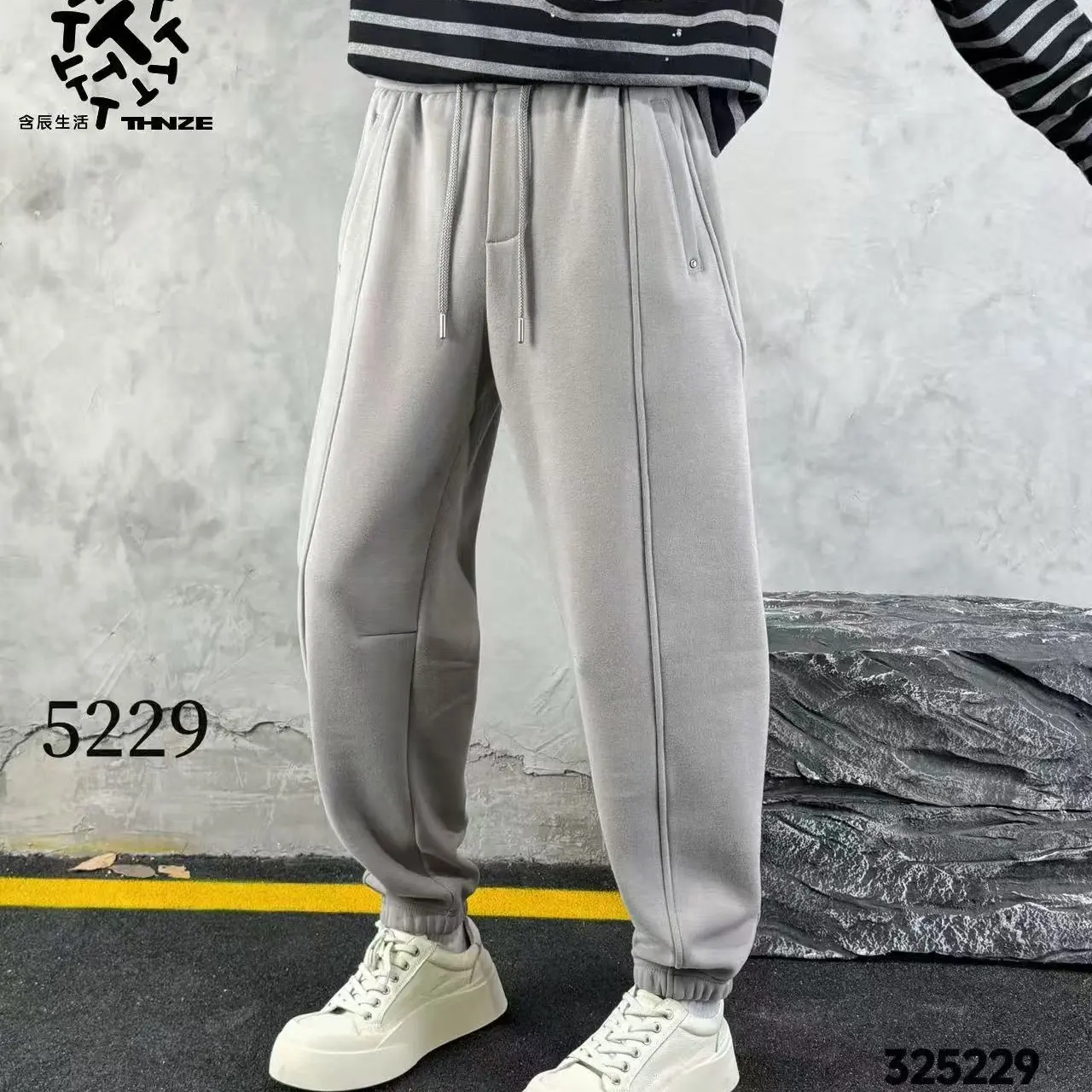 含辰生活冬季抓绒束脚裤卫裤325229