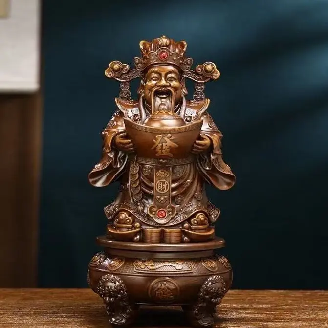 财神爷神像文财神摆件工艺品高档客厅前台办公室摆放乔迁开业礼品