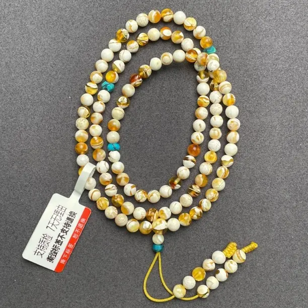 妖孽多宝沁色琥珀蜜蜡多圈长链