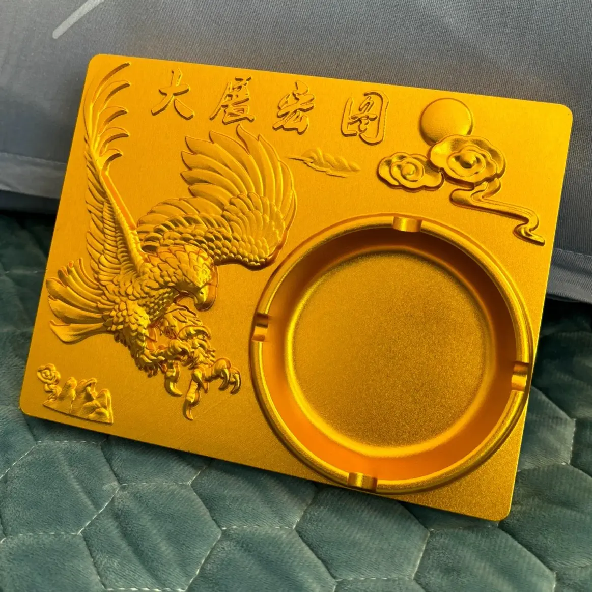 办公室家居摆放送礼自用均可铝合金大展宏图烟灰缸尺寸165/130/25