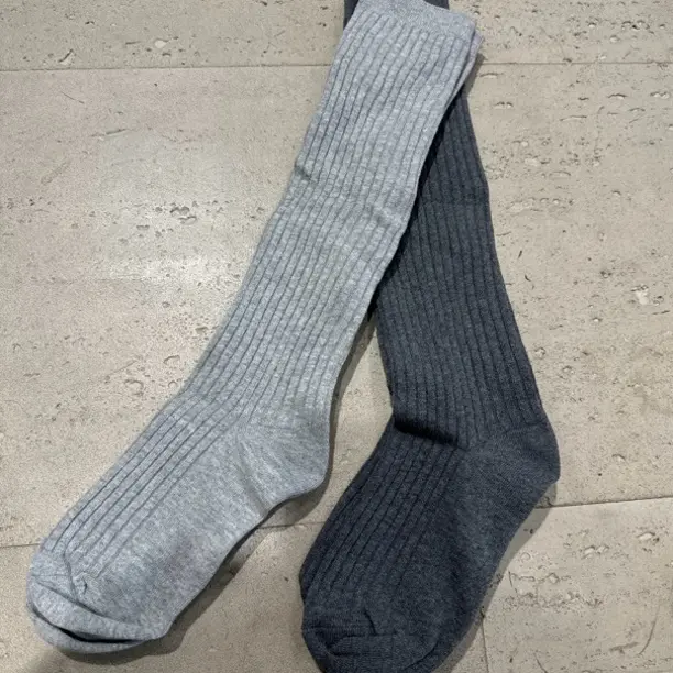 日系竖条纹羊毛长筒袜女秋冬加厚保暖显瘦过膝袜