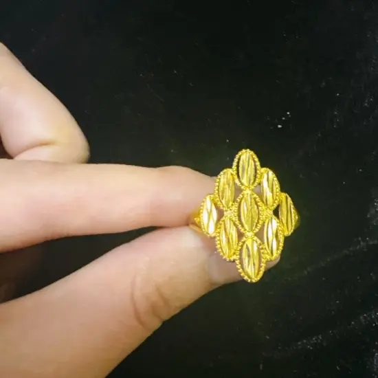 铜合金戒指 铜合金凤凰羽亮面开口可调节气质轻奢百搭不掉色