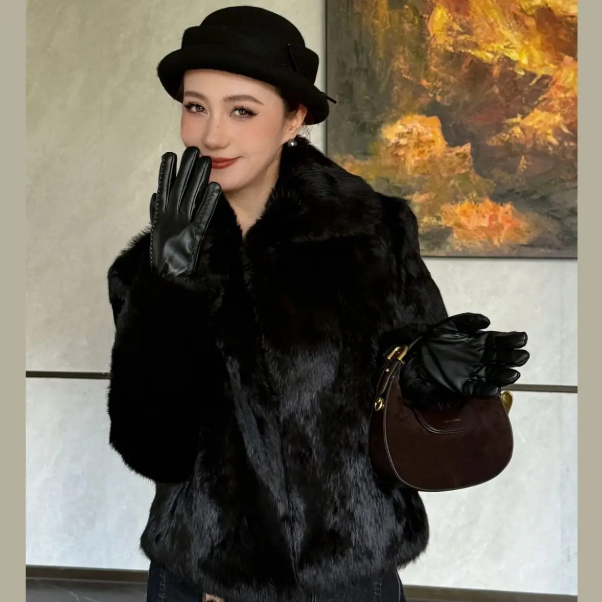 【胡子小妞】真兔毛（整皮）外套