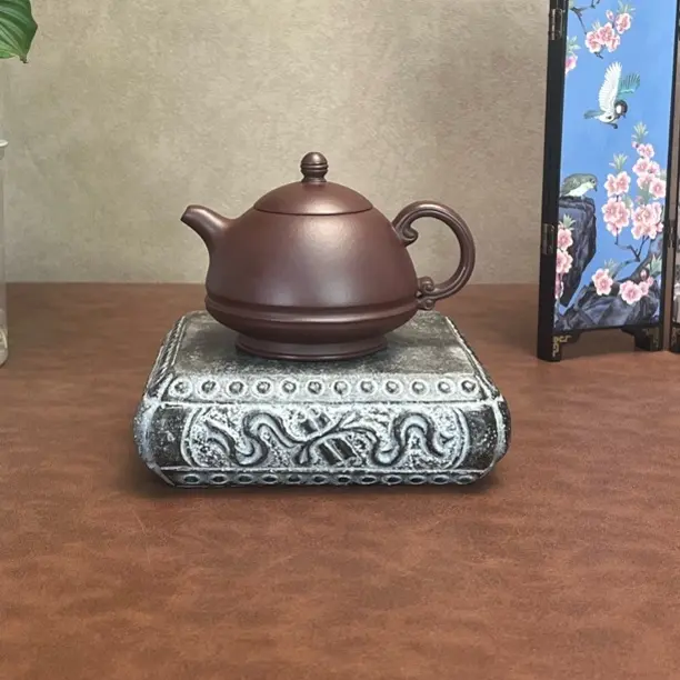 原矿底槽青简笠茶壶手工制作