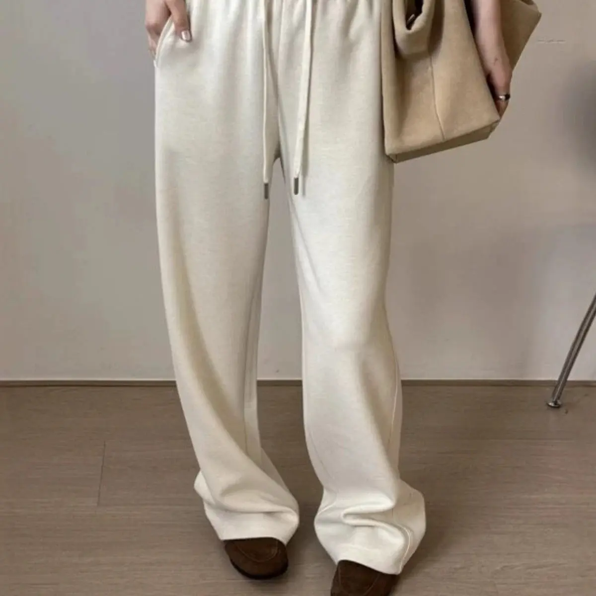 JIE➕高腰抽绳窄版拖地裤77867