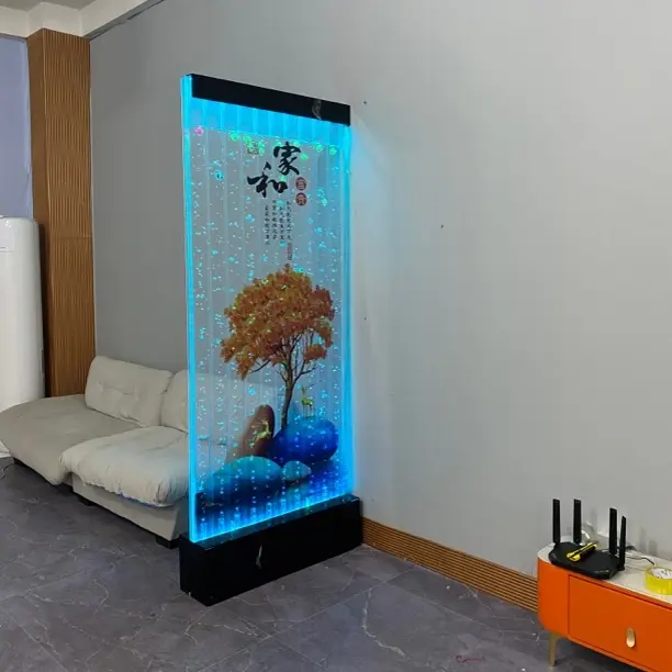 家和富贵水幕屏风可定制led灯光低噪音玄关客厅流水隔断轻奢简约