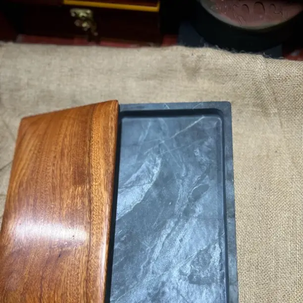 【高档】歙砚老坑龟甲纹实用长方素砚书法中小楷书画专用砚台