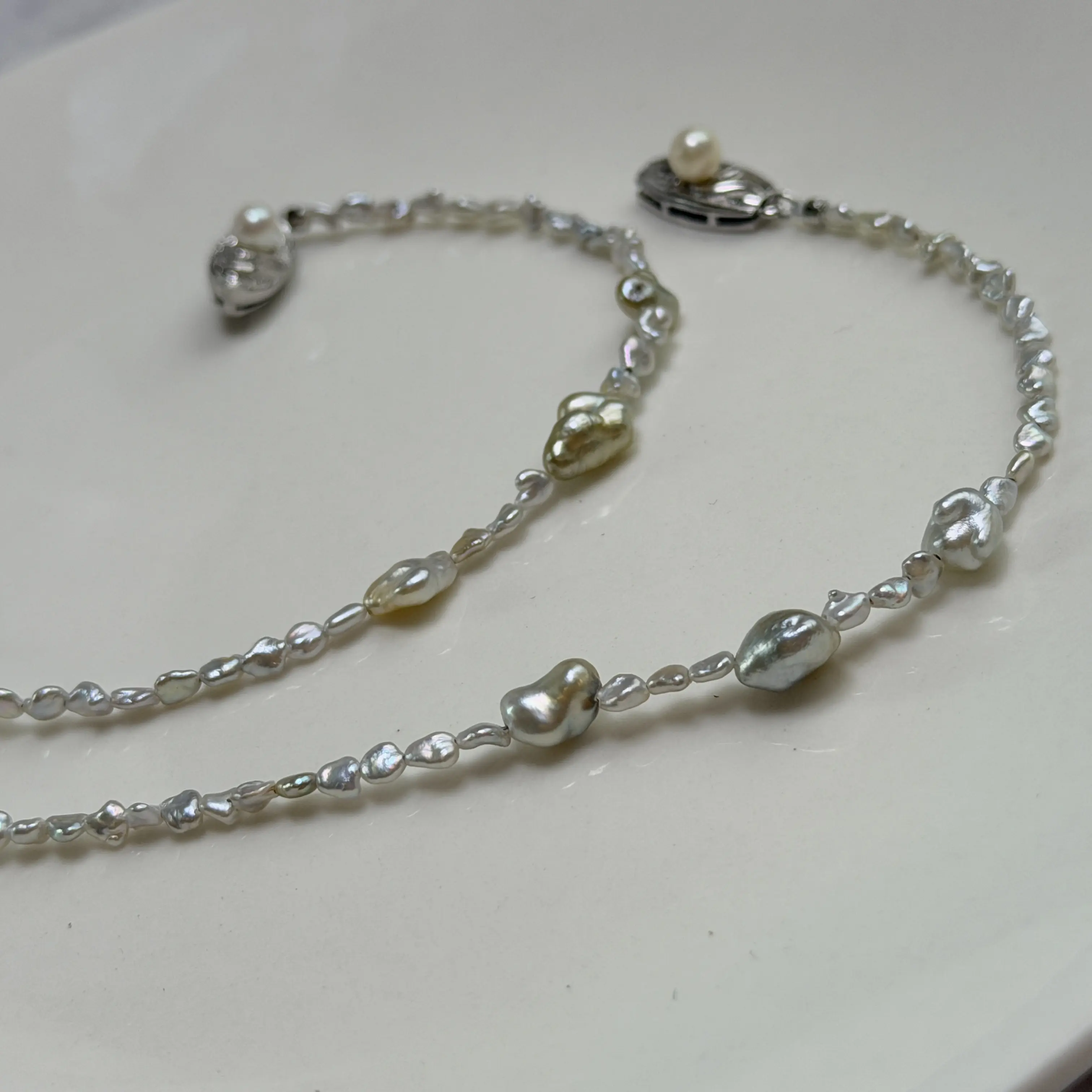 海水澳白-keshi珍珠-手链  时尚小众百搭