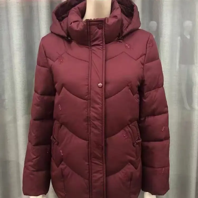 中老年妈妈冬季短款棉服加绒加厚保暖棉袄中年洋气大码外套