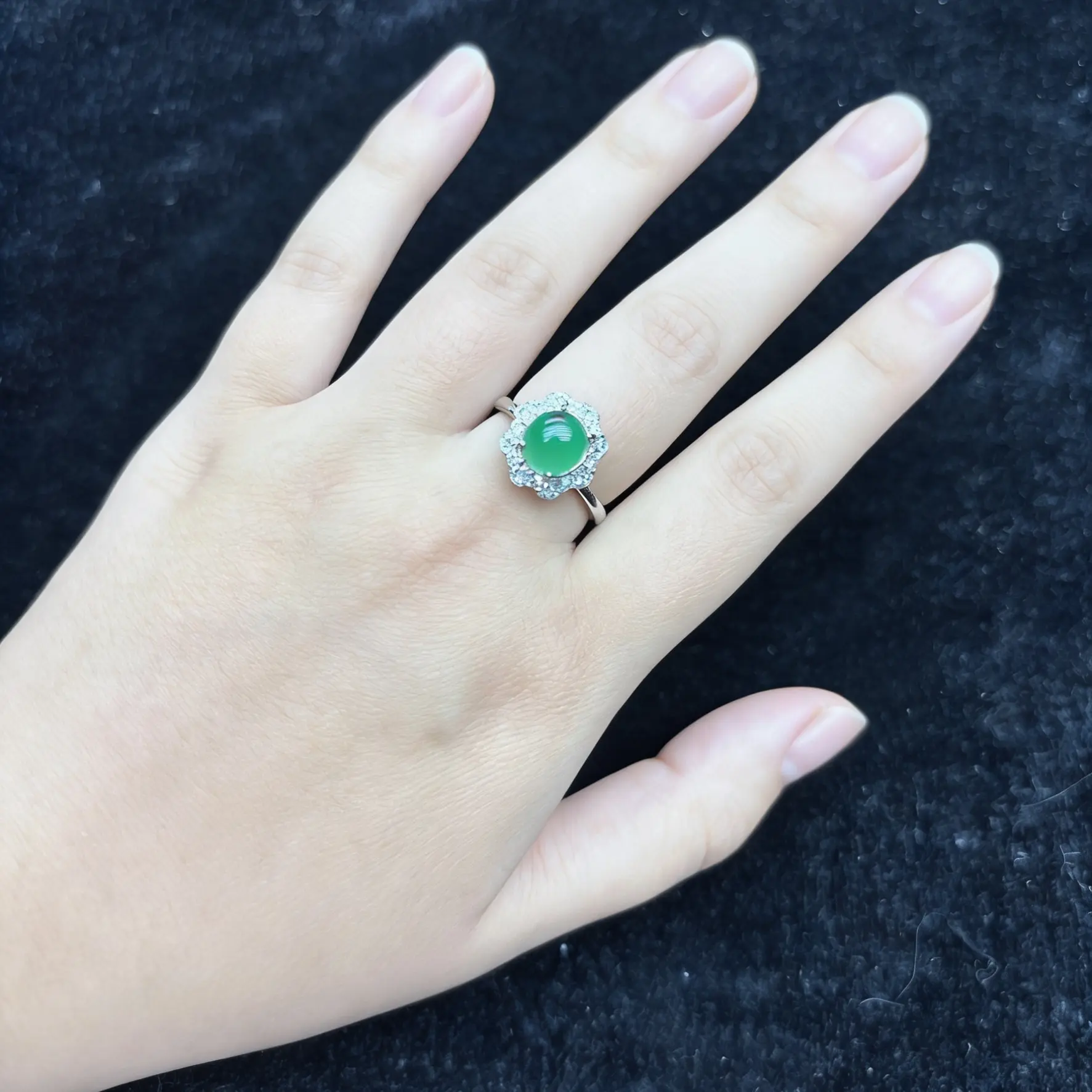 蛋面太阳花戒指天然玉髓戒指妈妈女朋友款