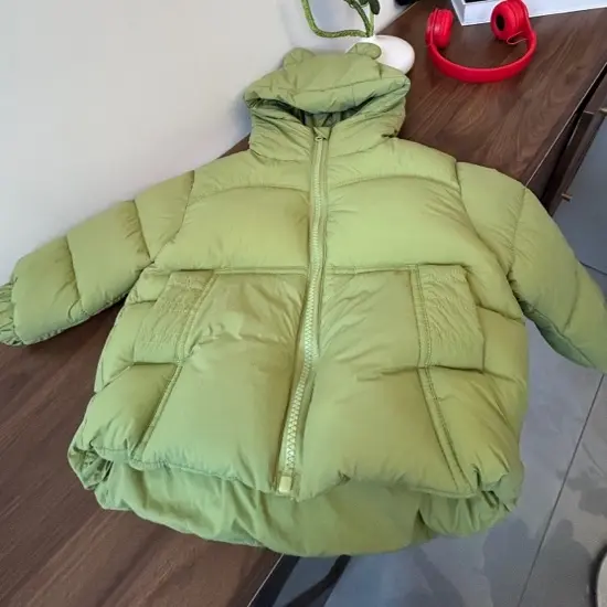 2025冬季男女童宝宝童装时尚洋气百搭加厚保暖绿色外套