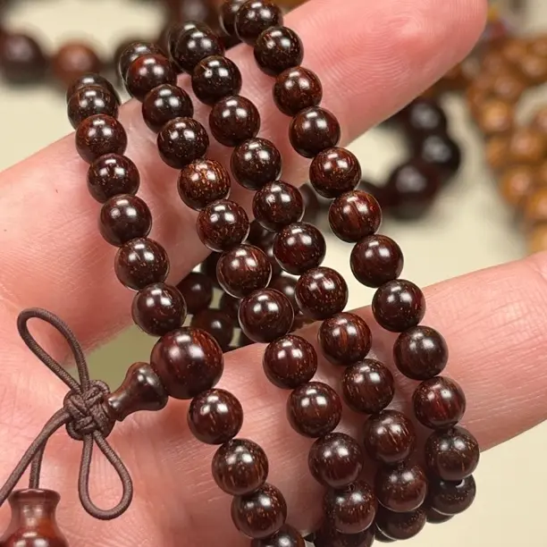 印度小叶紫檀 檀香紫檀 日本回流琴料制作0.6×108女士多圈手串