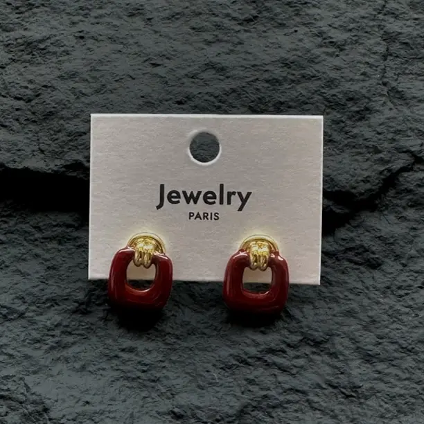 铜合金耳饰 油画感简约多色烤漆复古气质通勤小众轻奢高级感耳钉