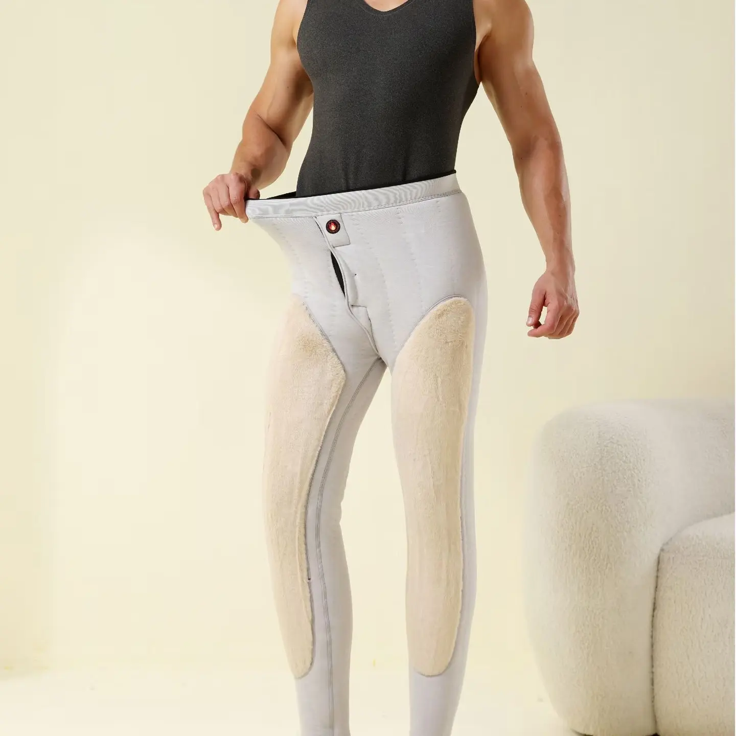 5297-6男士绵羊毛棉裤高腰冬季打底羊毛裤加厚保暖裤秋裤