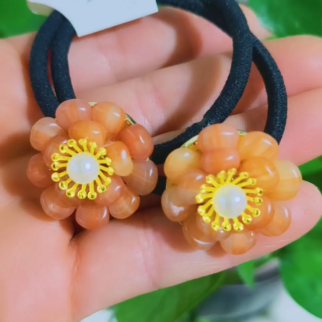 发饰日韩手工女发圈简约精美皮筋可爱甜美风复古头饰