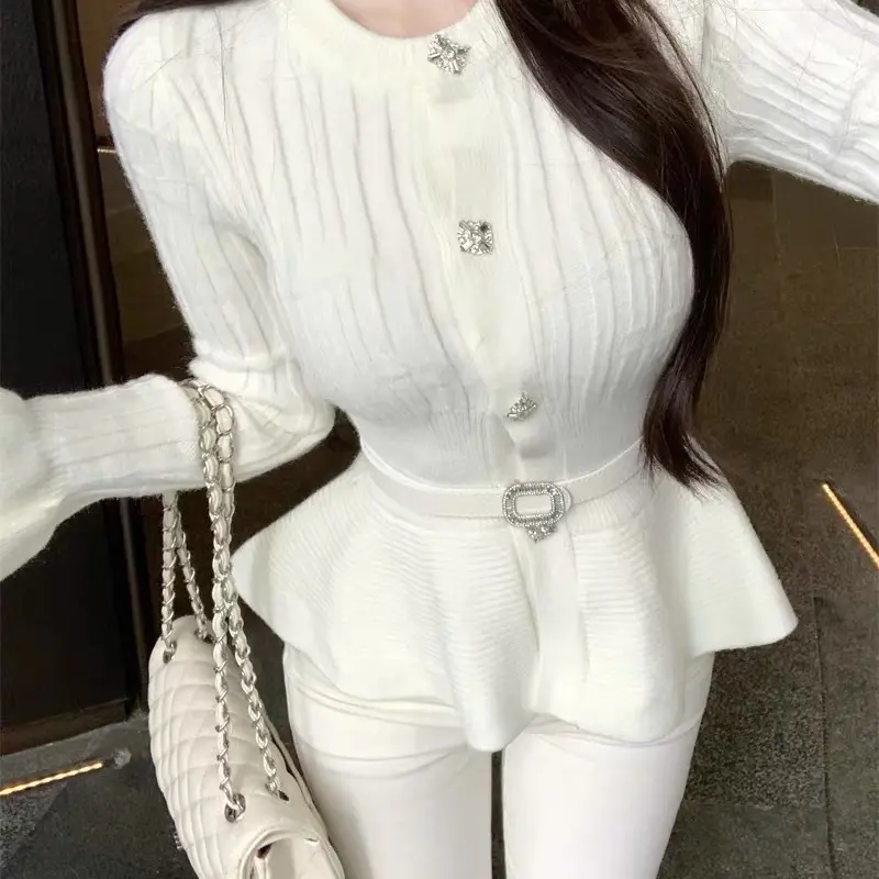 杨杨家」秋冬款小香风纯欲针织开衫女装