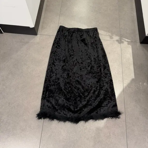 1869加绒丝绒高腰显瘦百搭半身裙