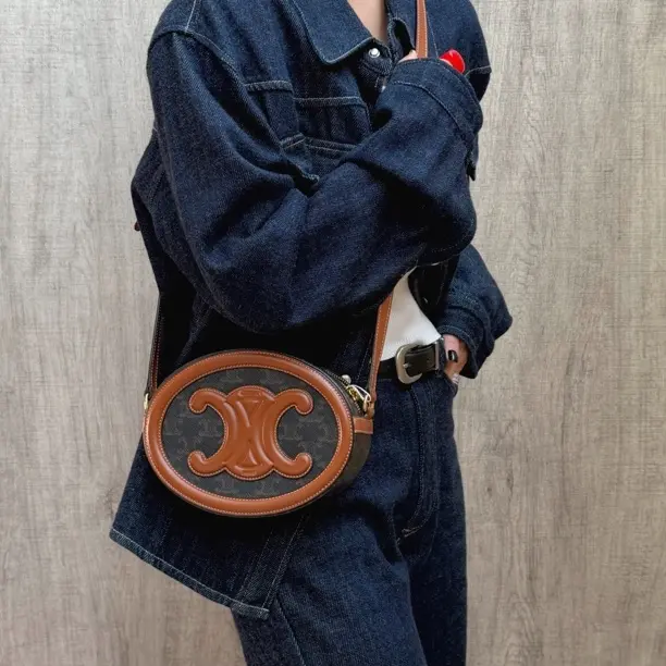 99新 Celine/思琳 發發中古·赛琳 大全套老花月饼单肩斜挎包